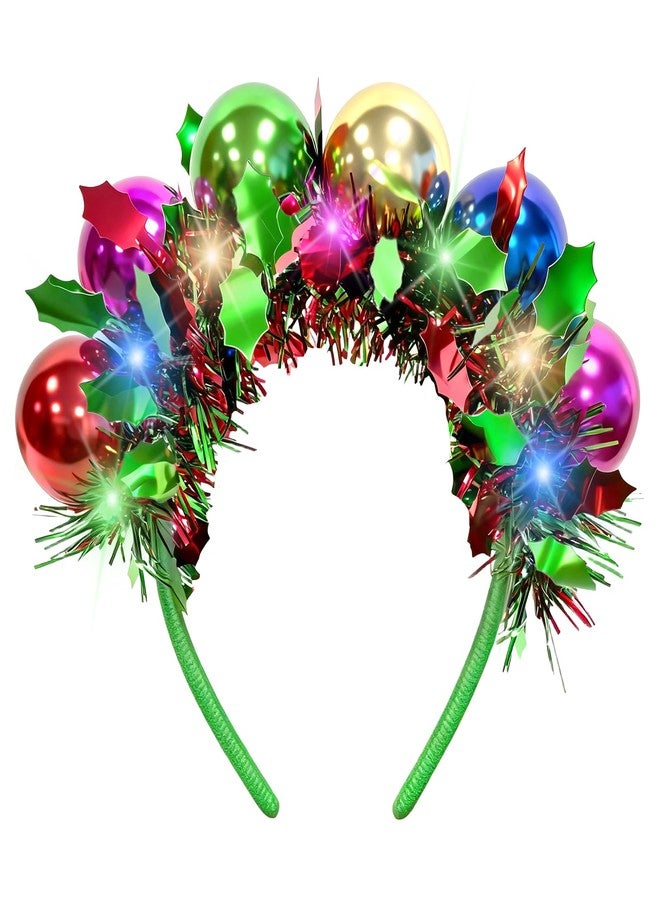 Asikkon Christmas LED Light Up Disco Ball Headband for Women Girl Halloween Chrismas New Year Holiday Parties - Image 1